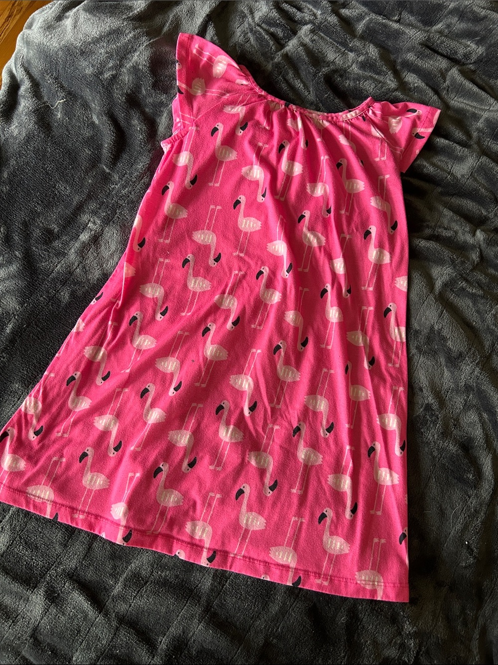 Hanna Andersson Pink Flamingo Sleep Flutter Sleeve Nightgown Size 10